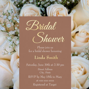 Mocha Simple Style Bridal Shower