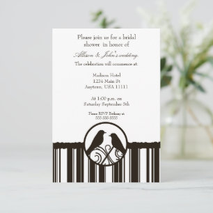 Mocha Stripe Bridal Shower Invitation
