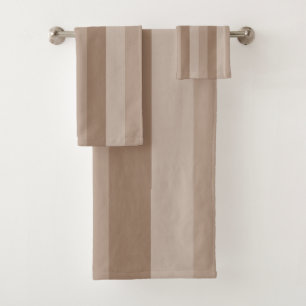 Mocha Striped Pattern Bath Towel Set