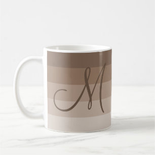 Mocha Stripes Personalised Coffee Mug