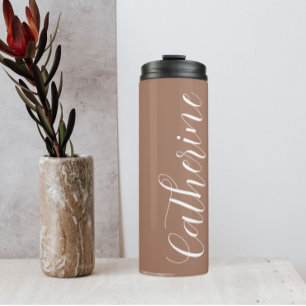 Mocha Stylised Wedding Bridesmaid Thermal Tumbler