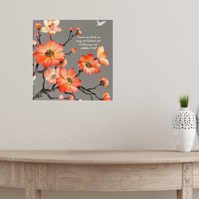 Mocha Verona Sunset Floral Customisable  Poster (Creator Uploaded)