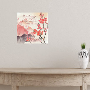 Mocha Verona Sunset Mountain Meadow Bible Verse  Poster