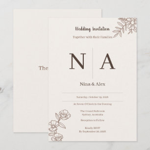 Mocha Wedding Invitation