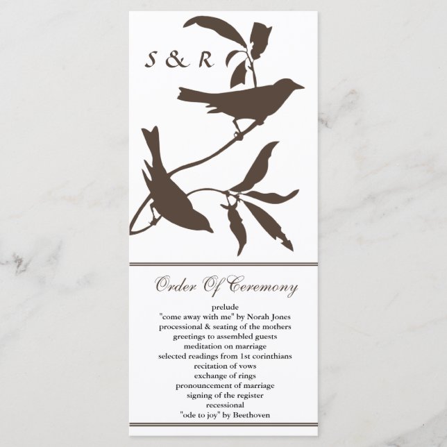 mocha Wedding program Programme (Front)