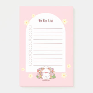 Mochi and Flowers Blooming Springy Pink Floral  Post-it Notes