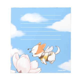 Mochi Bee Bumble Bee Doggy Puppy and Sakura  Notepad