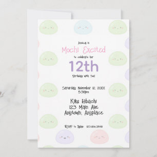 Mochi Excited to Celebrate Birthday Invitation