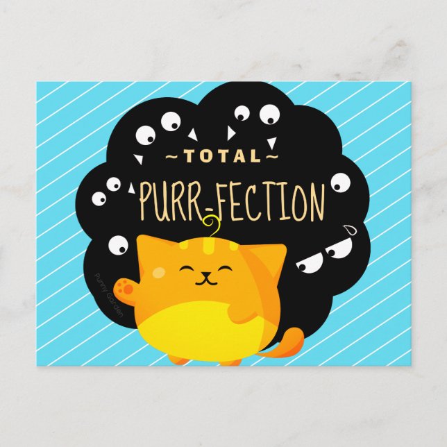 Mochi Halloween - Cute Orange Cat Purr-fection Postcard (Front)