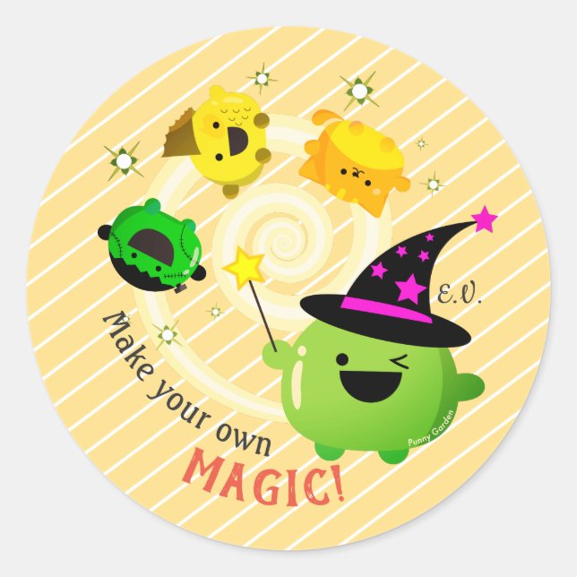 Mochi Halloween - Make your own Magic Classic Round Sticker (Front)
