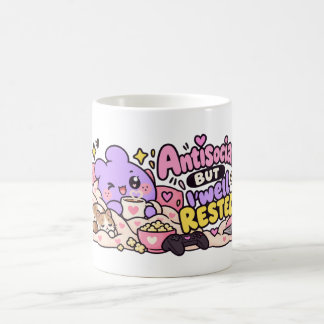 Mochi Mood | Antisocial But Well Rested Cute Funny Coffee Mug