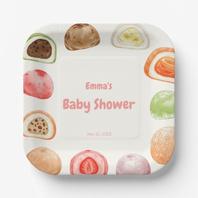 Mochi-sweet and full of love! ペーパープレート paper plate (Front)