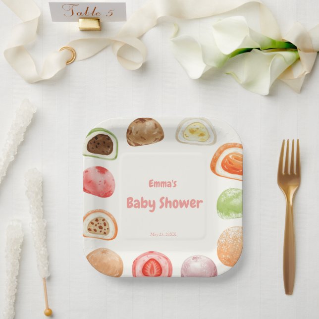 Mochi-sweet and full of love! paper plate (Wedding)