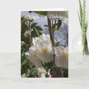 Mock Orange Blossom Personalised 90th Birthday Card