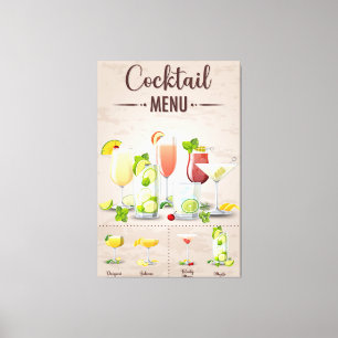 Mock tail menu canvas print