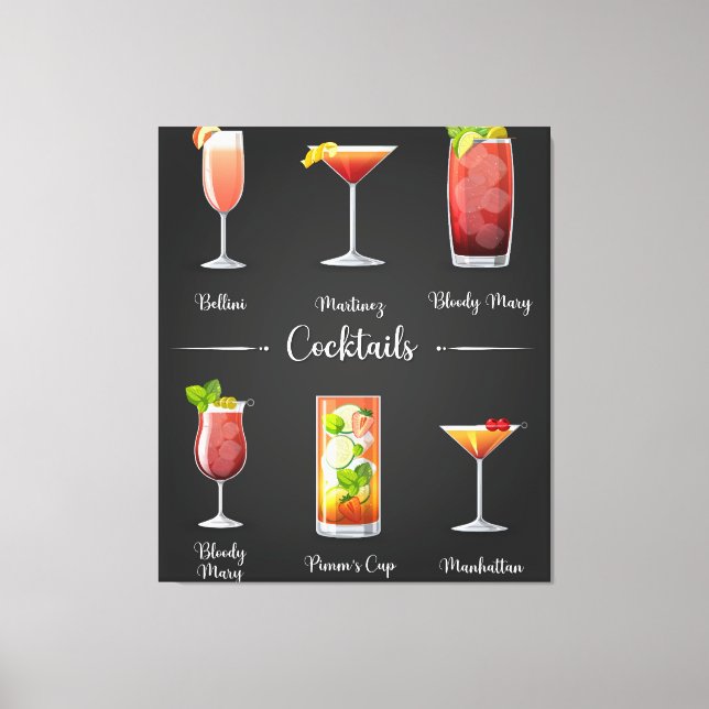 Mock tail menu design   canvas print (Front)