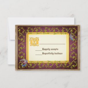 Mock Up Mediaeval Illuminated Manuscript Wedding RSVP Card