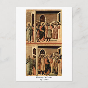 Mocking Of Christ By Duccio Postcard