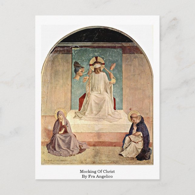 Mocking Of Christ. By Fra Angelico Postcard (Front)