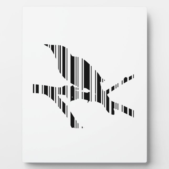 MOCKINGBIRD BAR CODE Bird Barcode Pattern Design Plaque (Front)