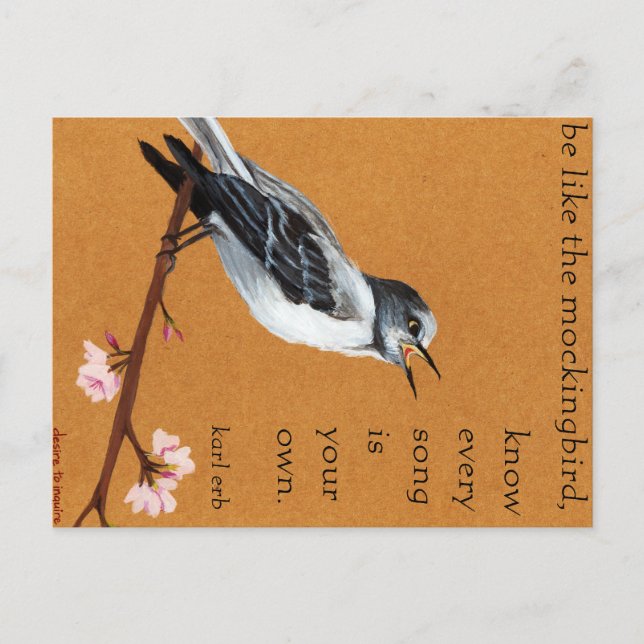 Mockingbird "Know every song is your own" postcard (Front)