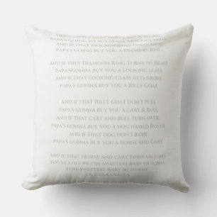 Mockingbird nursery rhyme print cushion