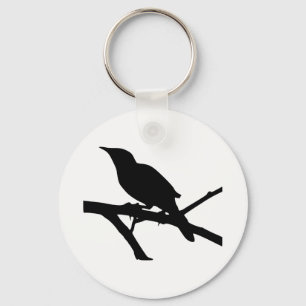 Mockingbird Silhouette Key Ring