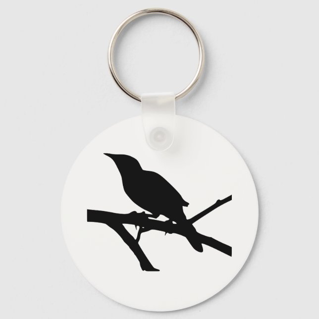 Mockingbird Silhouette Key Ring (Front)