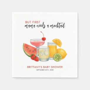 Mocktail Baby Shower Summer Minimalist Napkin