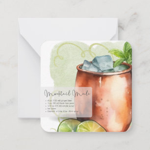 Mocktail Moscow Mule & Virgin Mojito Party Favour  Card