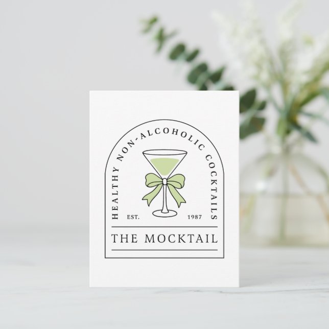 Mocktail non alcoholic cocktail alcohol free party postcard (Standing Front)
