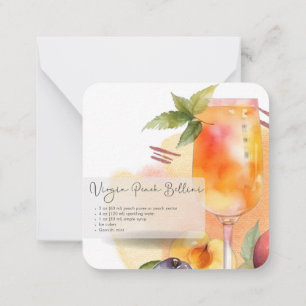 Mocktail Peach Bellini & Piña Colada Party Favour  Card