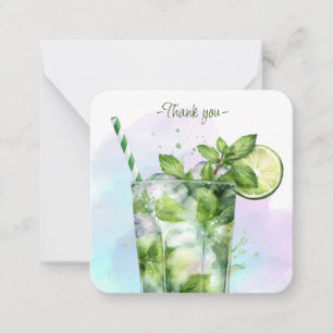 Mocktail Recipe Virgin Mojito Party Favour  Card