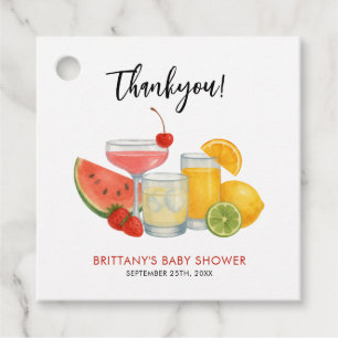 Mocktail Summer Baby Shower Modern Thankyou Favour Tags