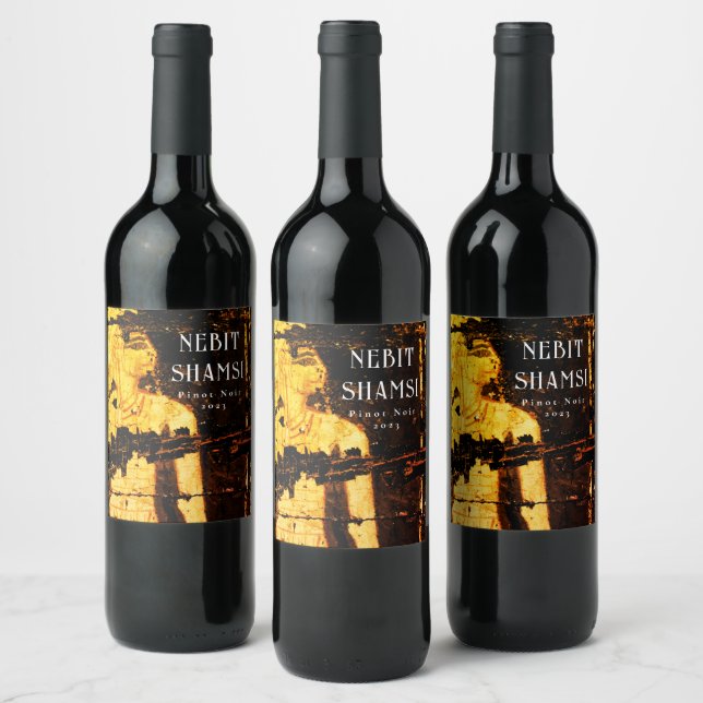 Mockup Ancient Egypt Custom Gold Wine Labels (Bottles)