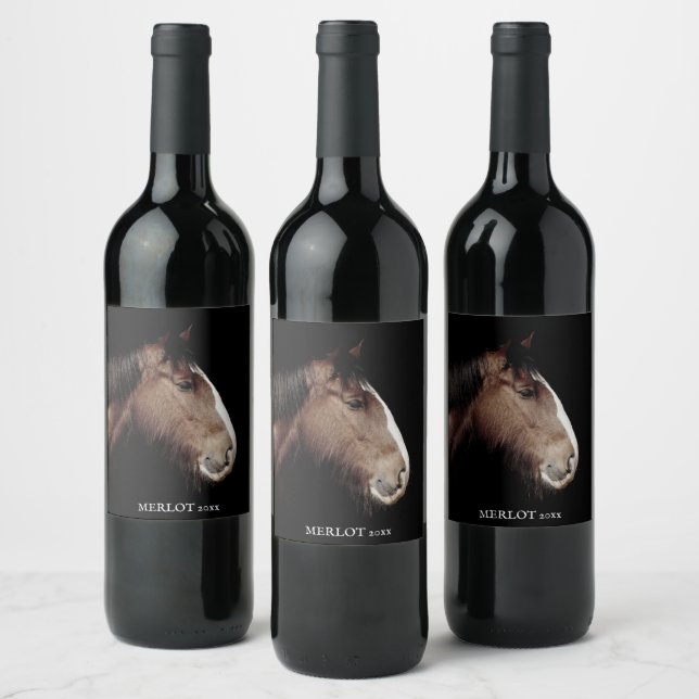 Mockup Elegant Horse Custom Wine Label (Bottles)