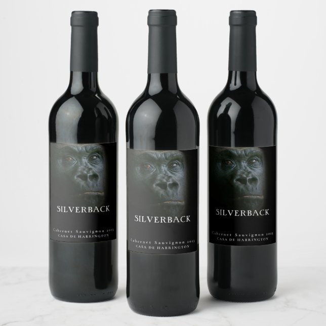 Mockup Gorilla Silverback Custom Wine Labels (Bottles)