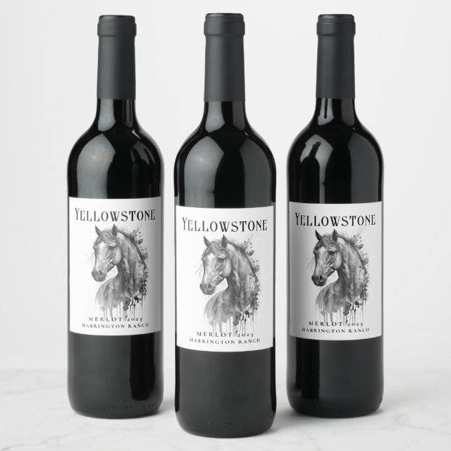 Mockup Horse Design Custom Wine Labels (Bottles)