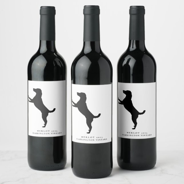 Mockup Minimalist Dog Lover Custom Wine Labels (Bottles)