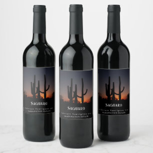 Mockup Saguaro Cactus Custom Wine Labels