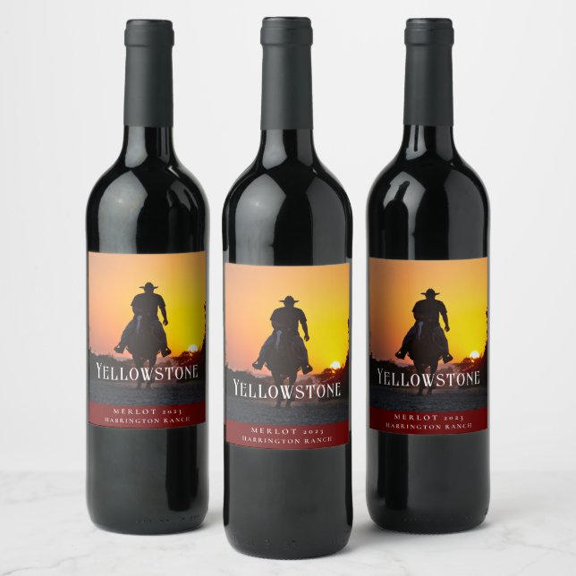 Mockup Vintage Western Rustic Custom Wine Labels (Bottles)