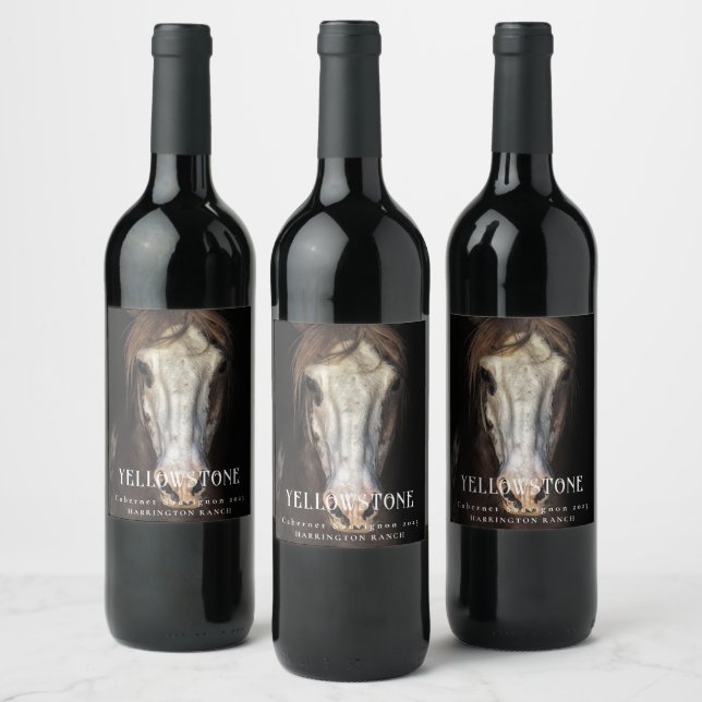Mockup Wild Horse Western Custom Wine Labels (Bottles)