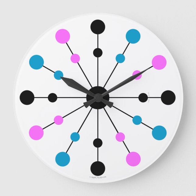 Mod 1960s Retro Wall Clock (Front)