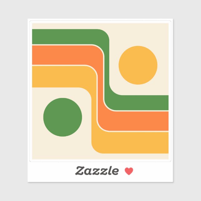 Mod 1970s Retro Style Geometric Design (Sheet)