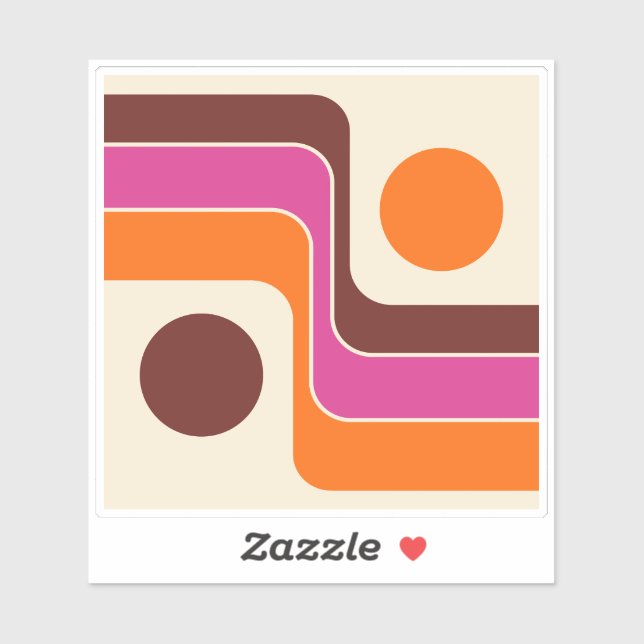 Mod 1970s Retro Style Geometric Design (Sheet)