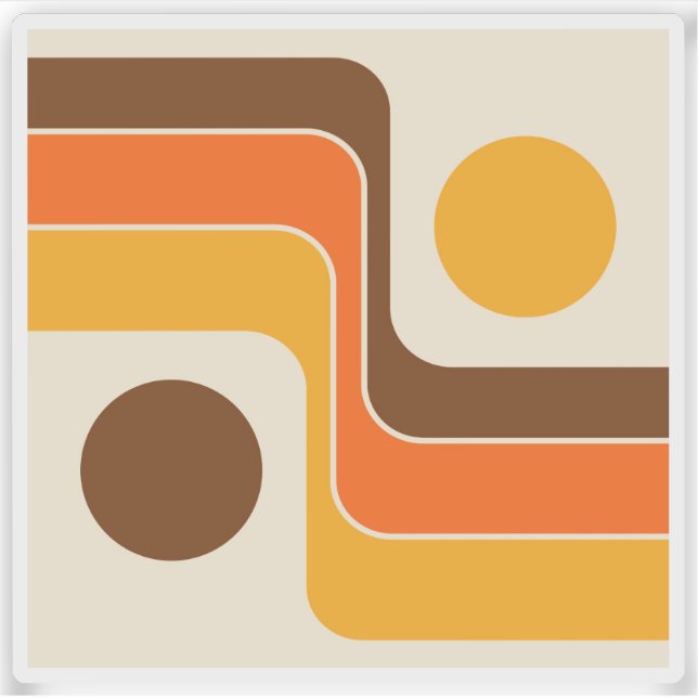 Mod 1970s Retro Style Geometric Design (Front)