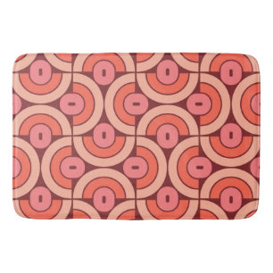 Mod 1970s Retro Style Geometric Design Bath Mat