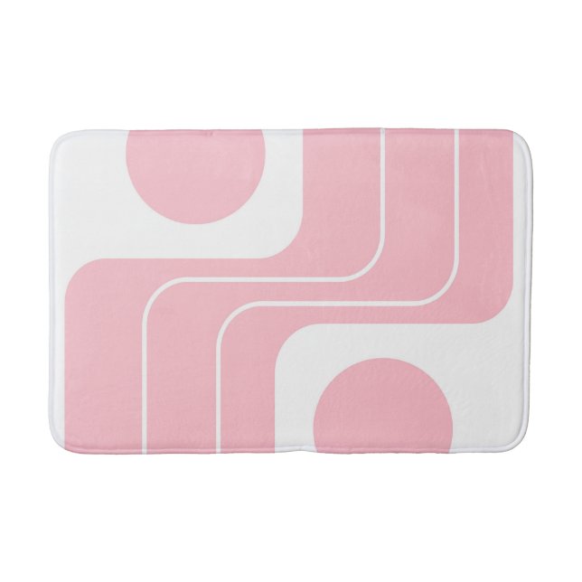 Mod 1970s Retro Style Geometric Design Bath Mat (Front)