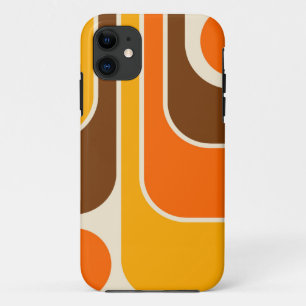 Mod 1970s Retro Style Geometric Design iPhone 11 Case