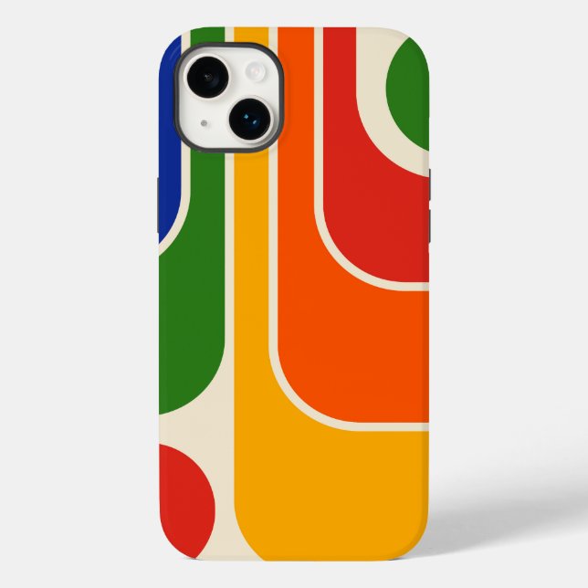Mod 1970s Retro Style Geometric Design Case-Mate iPhone Case (Back)